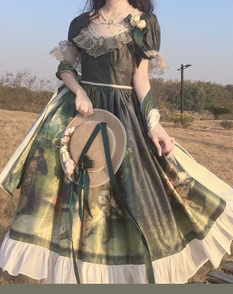 Forest Oil Painting Lolita Dress