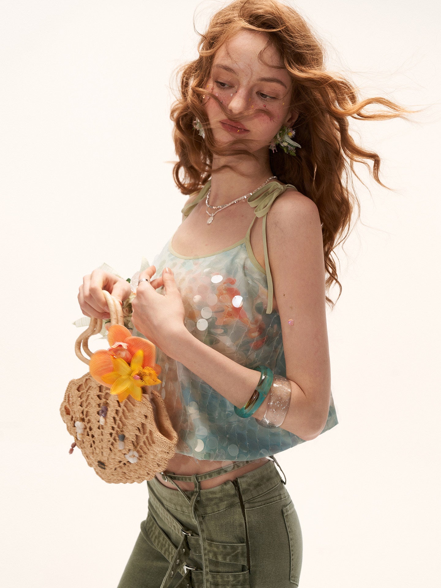 Shimmering Sequined Cami Top