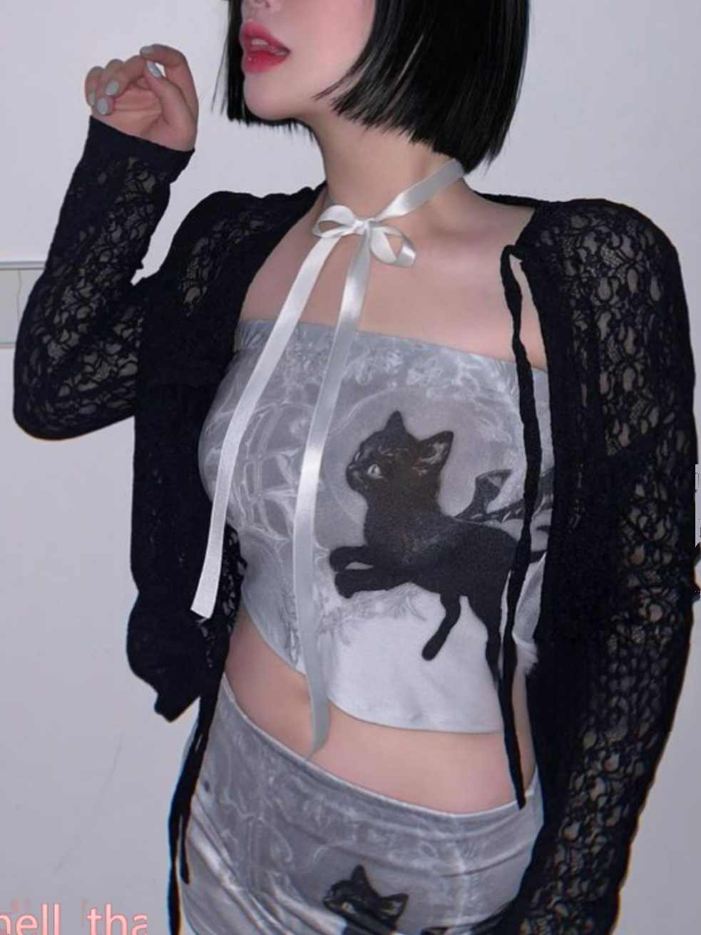 Acubi Y2K Cat Punk Skirt