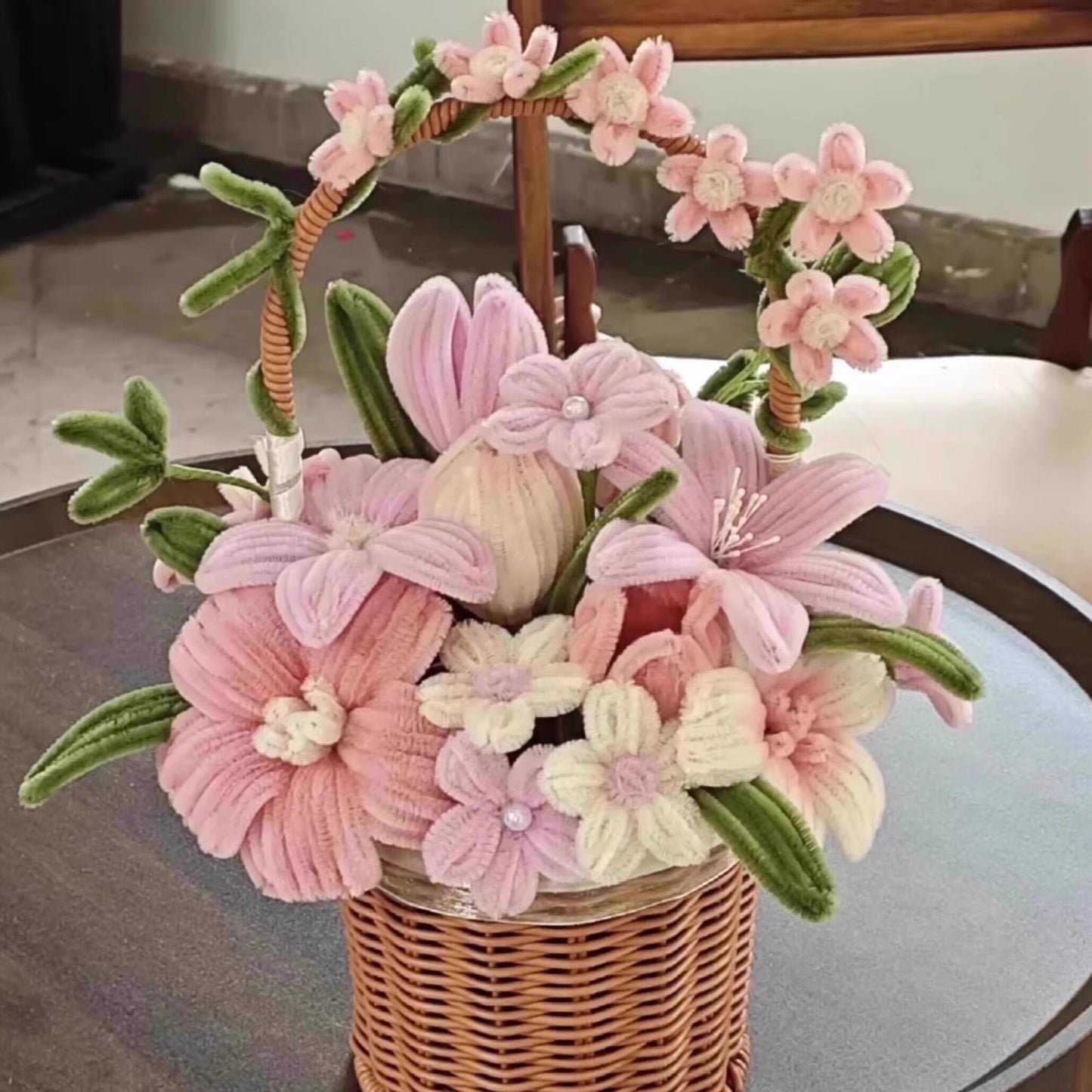 Tulip & Rose DIY Bouquet Craft Kit with Chenille Stems