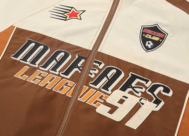 Y2K Retro Motorcycle Brown Jacket