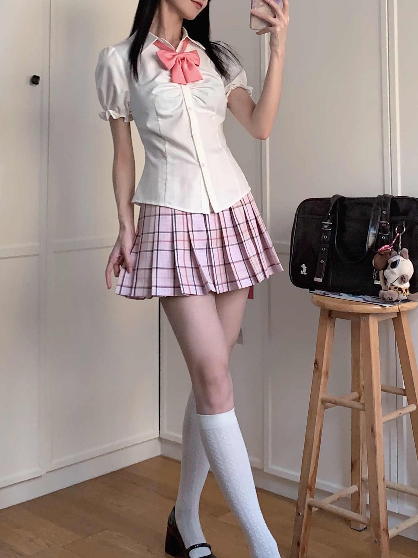 JK A-line Plaid Skirt