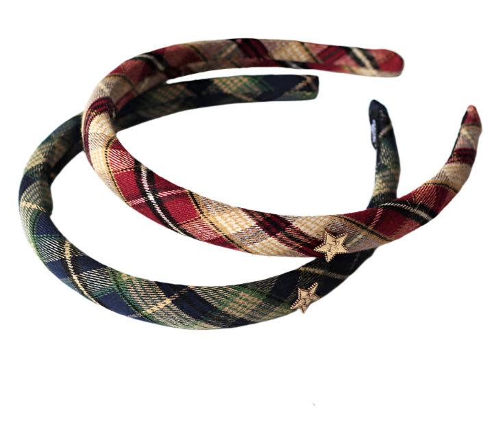 Preppy Star Plaid Y2K Headband