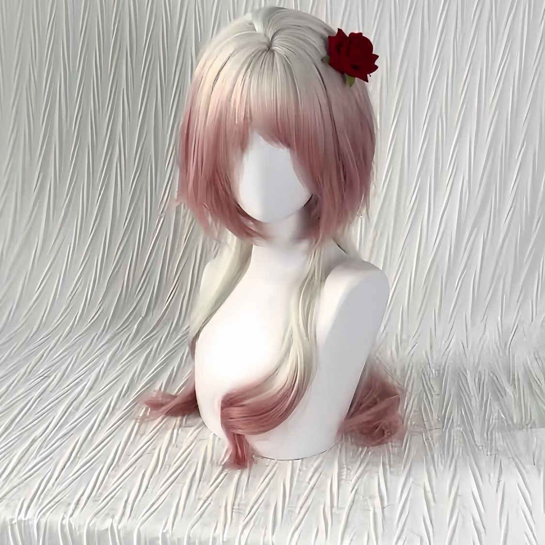 Pink Gradient White Jellyfish Wig