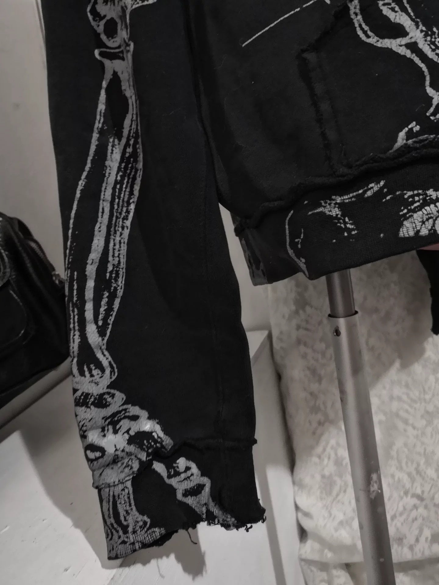 goth skull print sweatshirt jacket