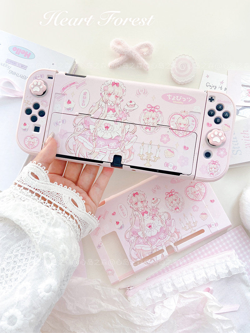 Cute pink switch oled protective case