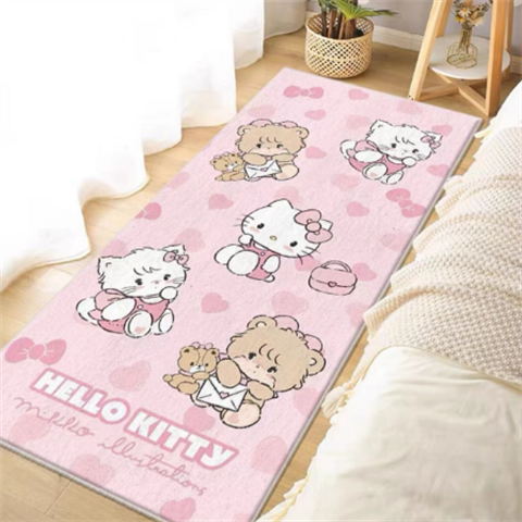 Little girl heart cute cartoon floor mat