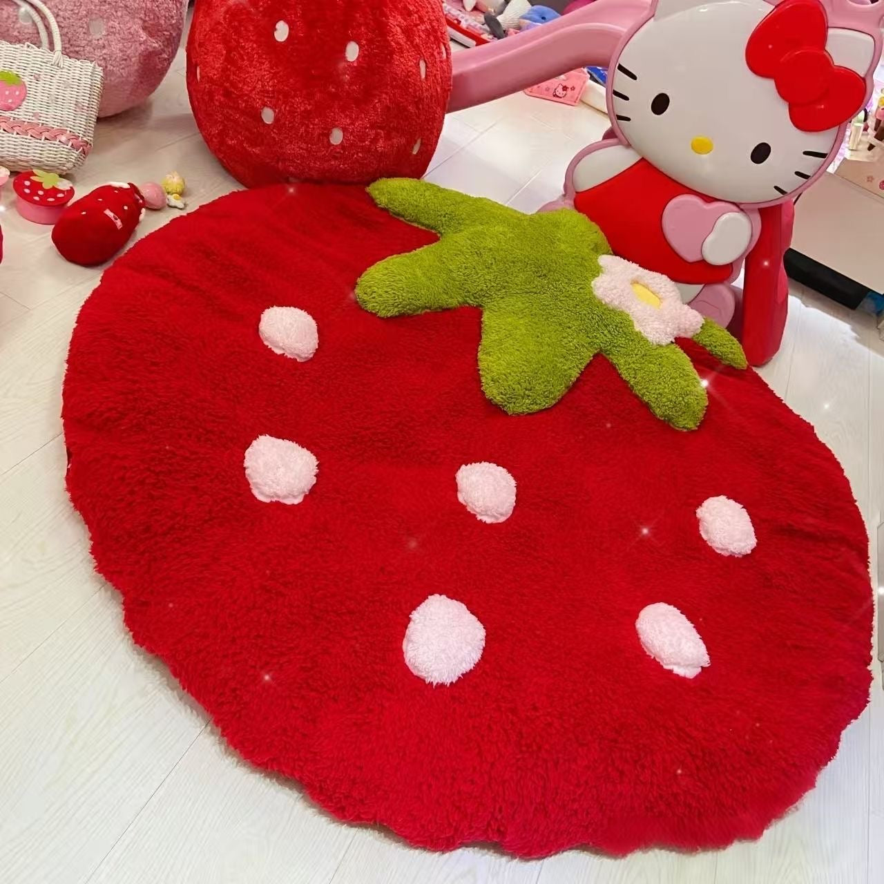 Cute pink strawberry cushion