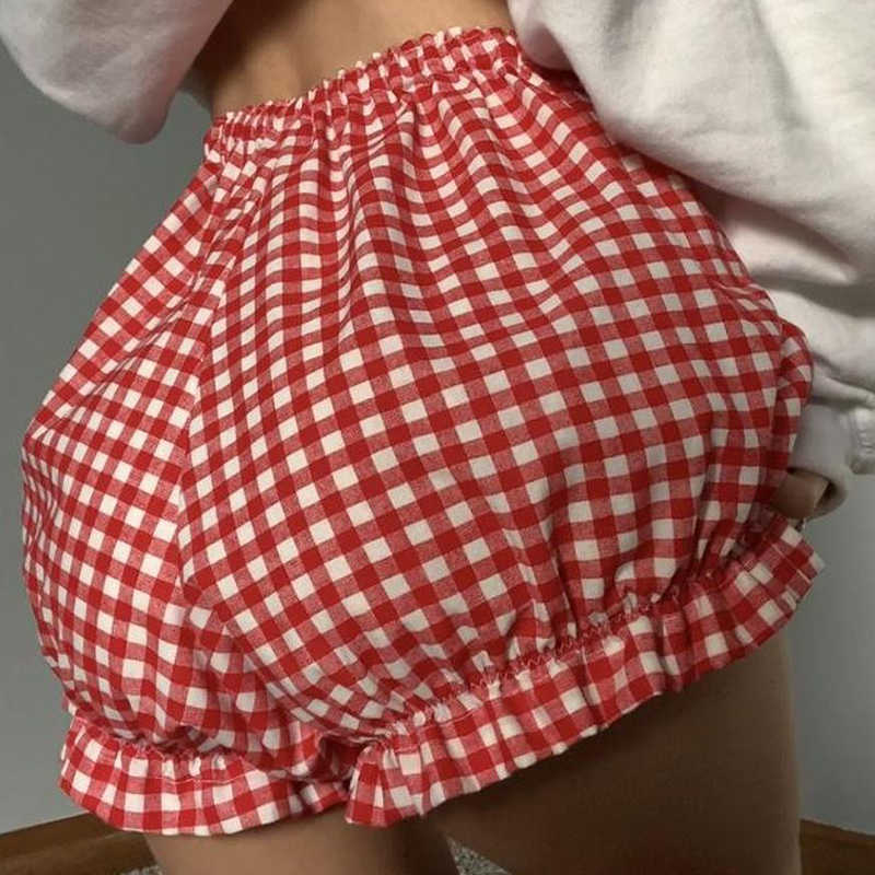 Plaid Bow-knot Spliced Shorts