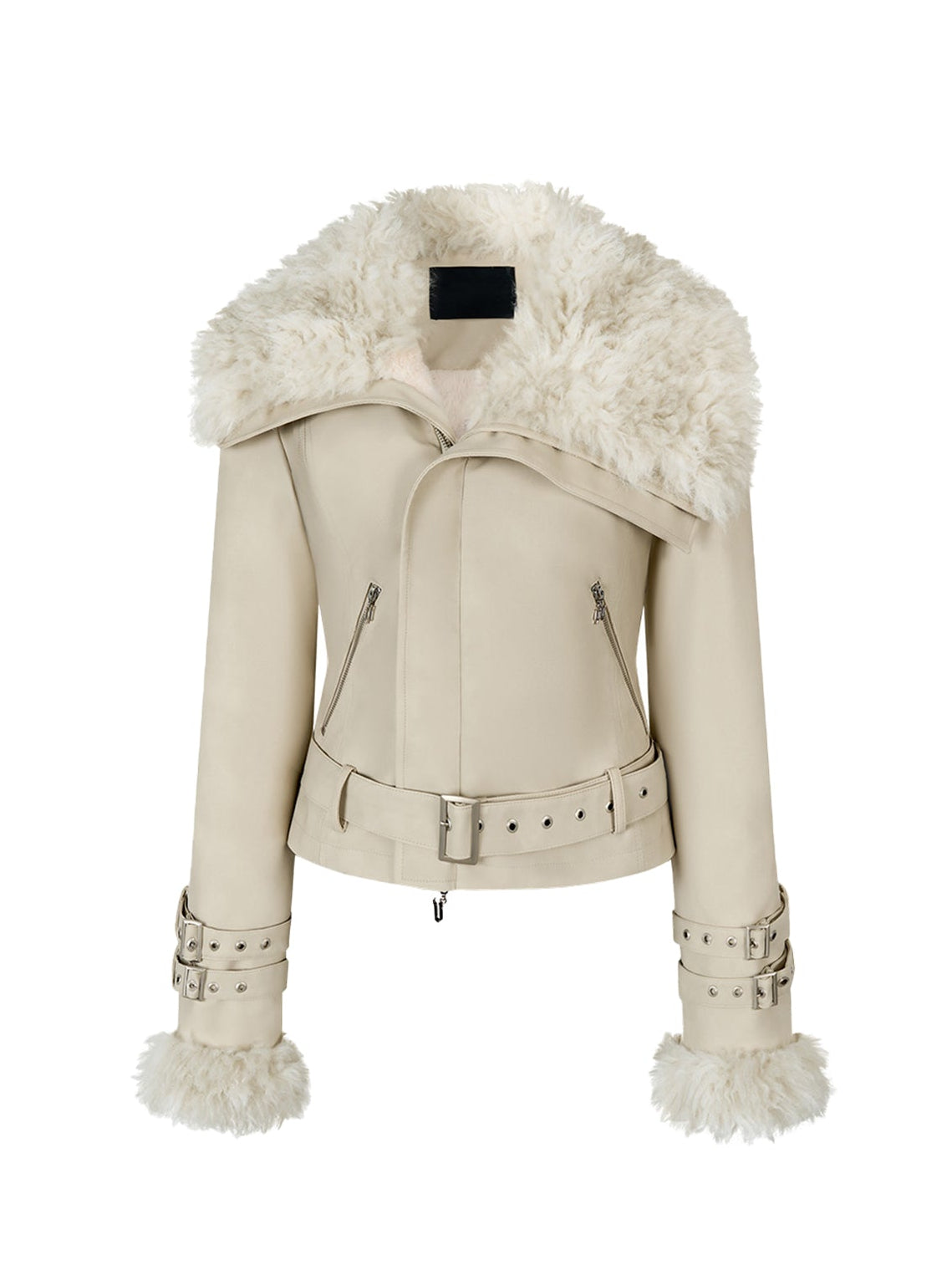 retro fur collar lapel one-piece short coat