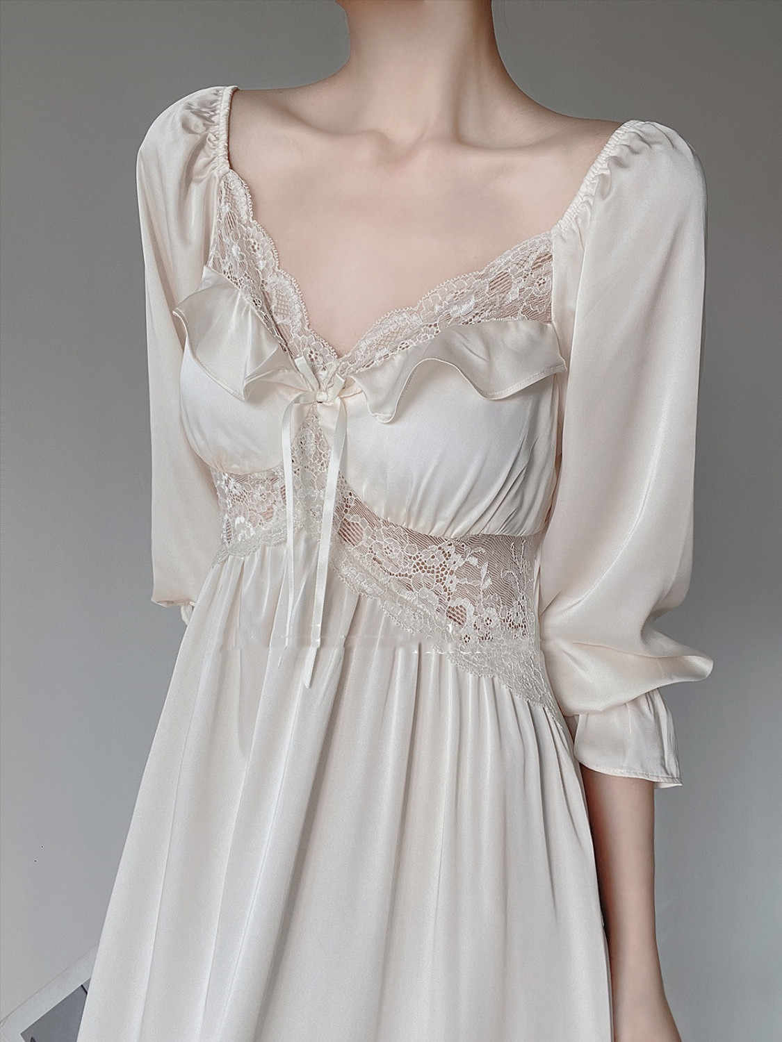 French Silk Lace Nightgown