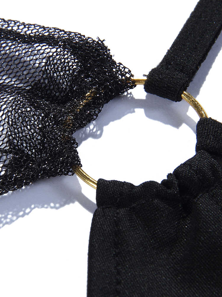 Black Mesh Hollow Pajamas