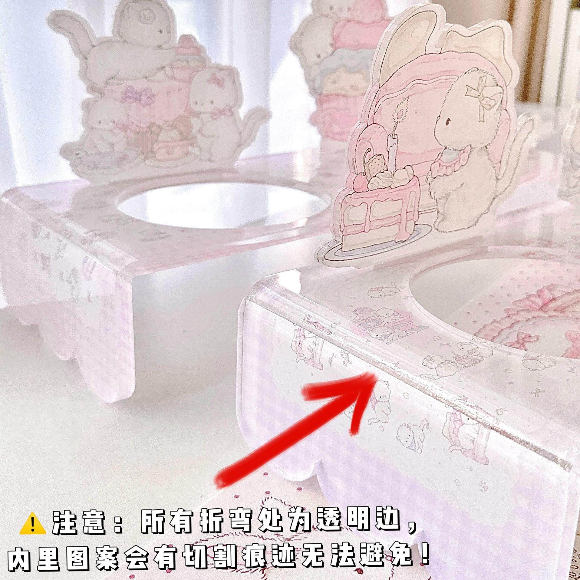 pink girly acrylic Pet bowl rack