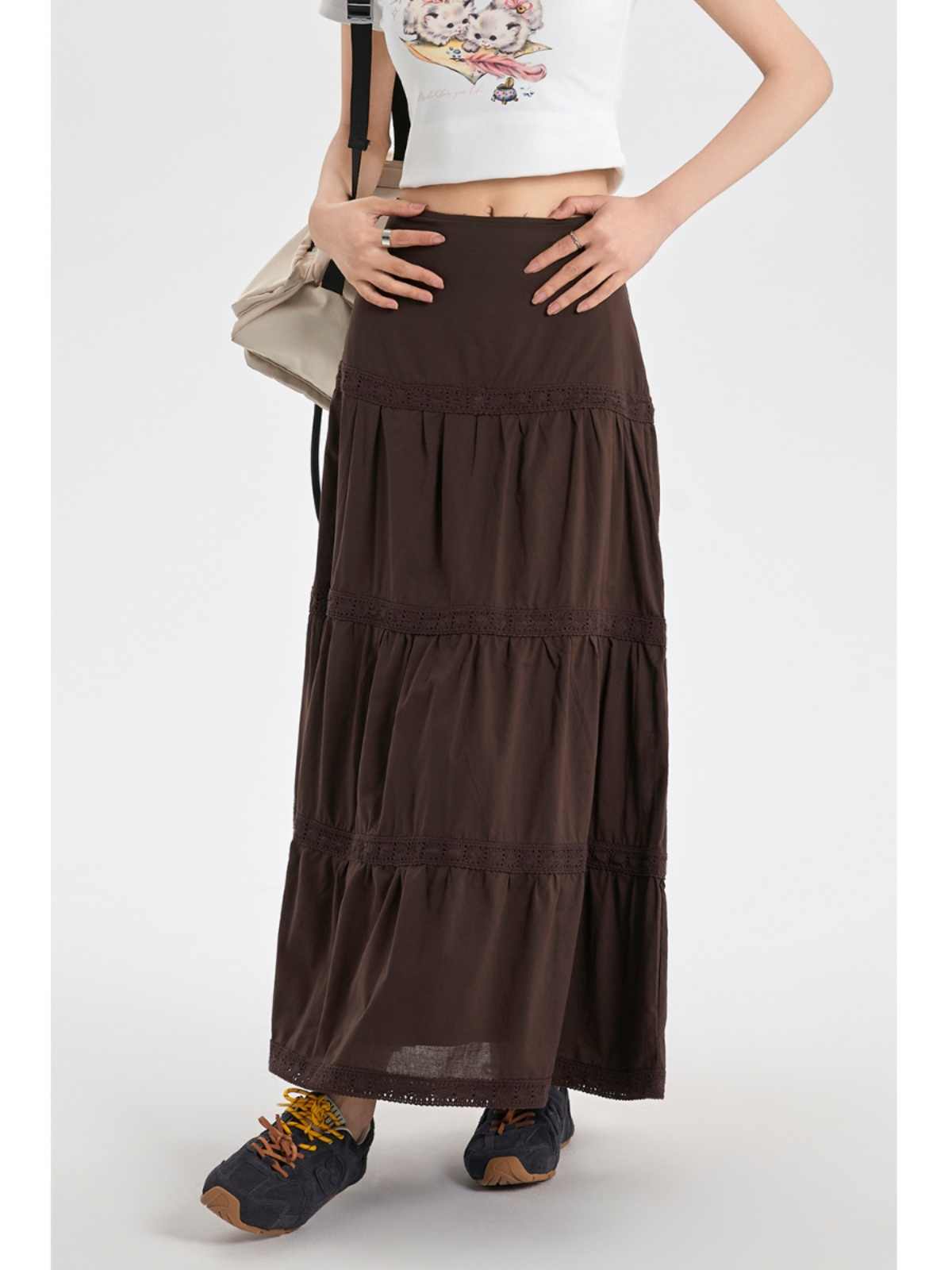 Fairy Grunge Brown Maxi Skirt