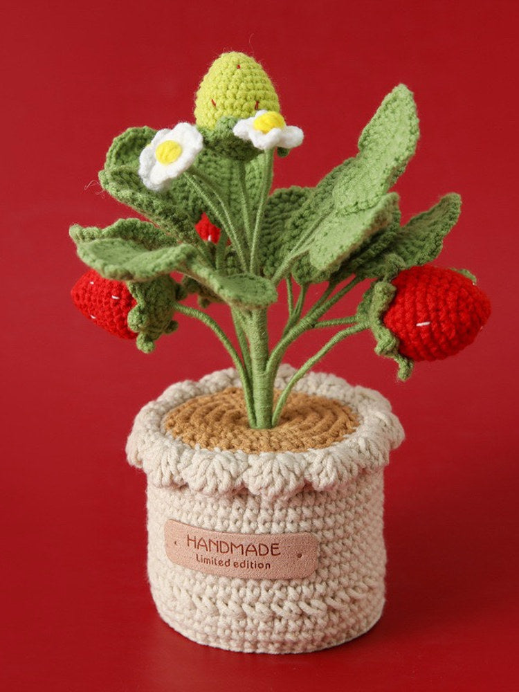 handmade wool crocheted simulated flowers
