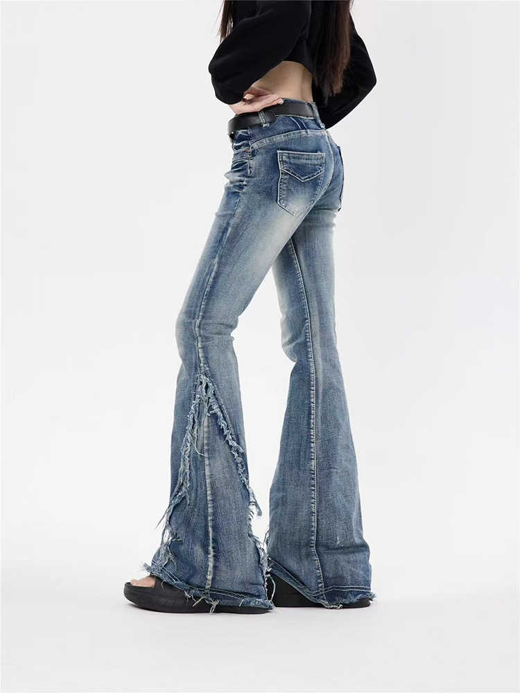 Y2K Street Slim Raw Edge Jeans