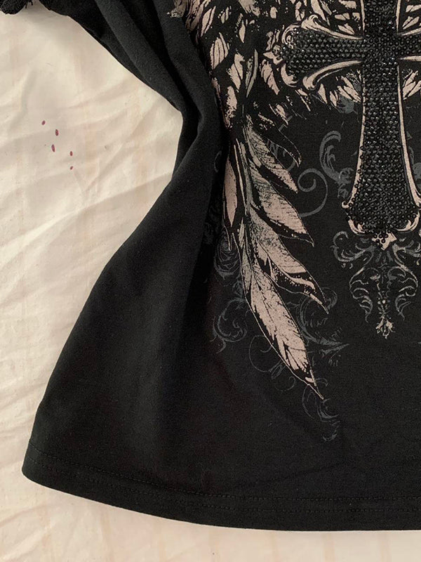 goth design black lace top