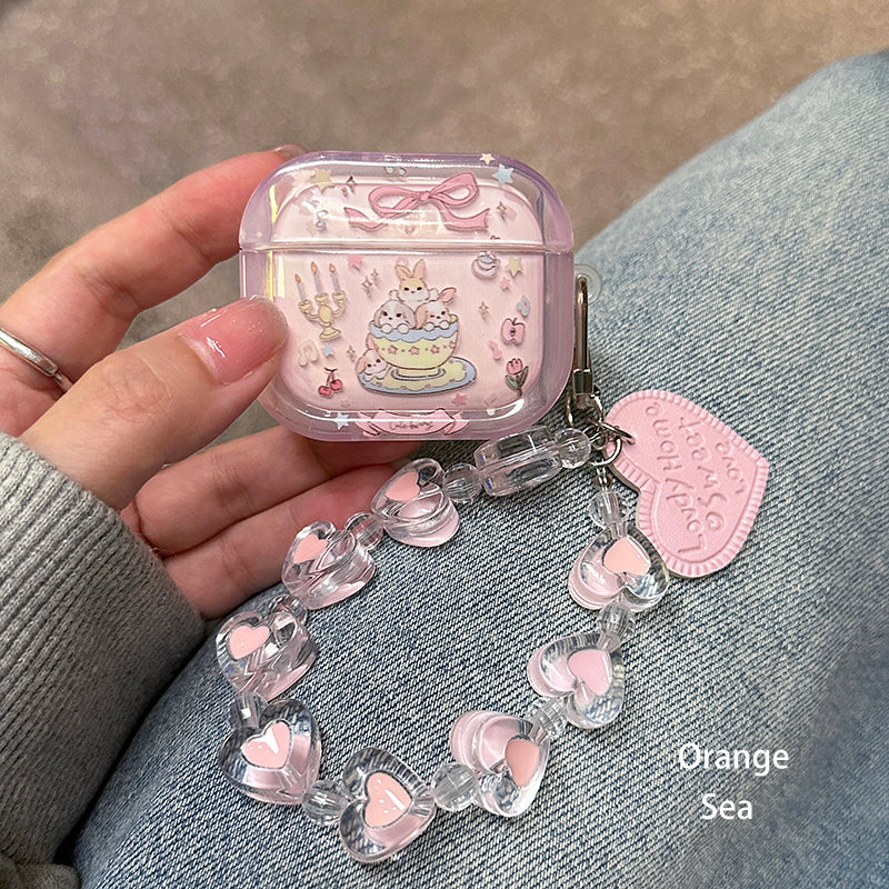 pink rabbit kawaii airpods case