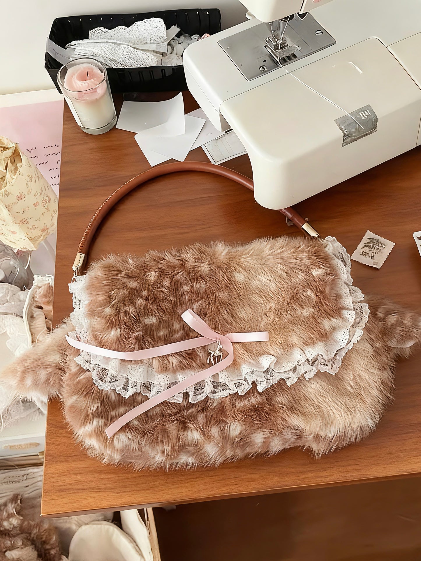 Homemade furry deer bag