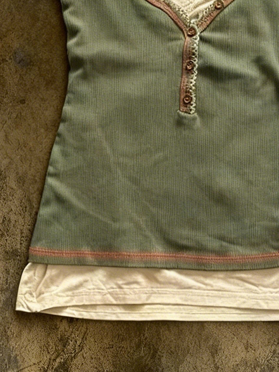 vintage lace green shirt