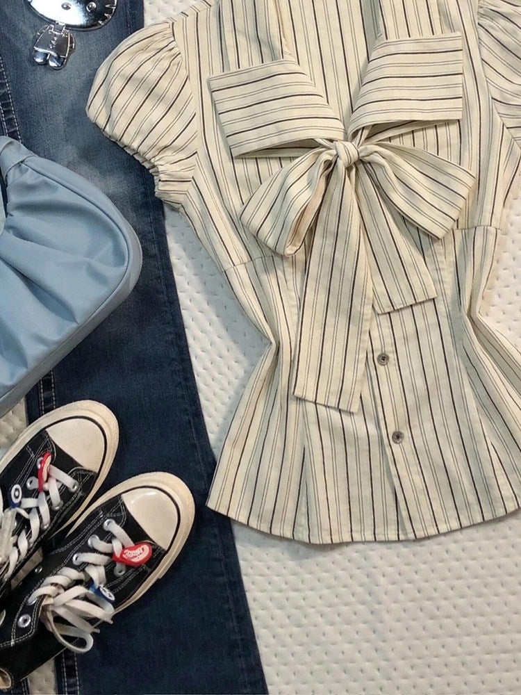 striped bow shirt