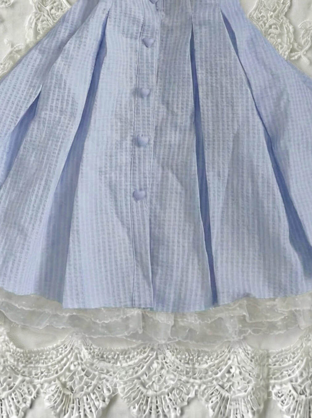 retro blue striped dress