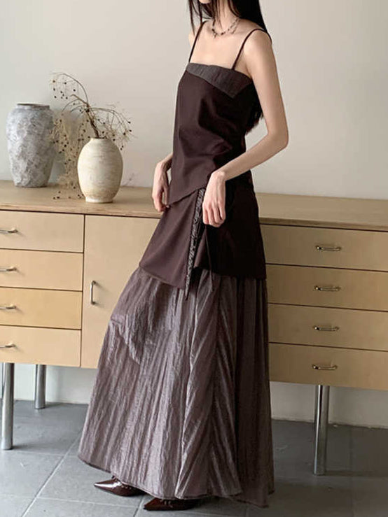 Bamboo Fiber Satin Top + Skirt