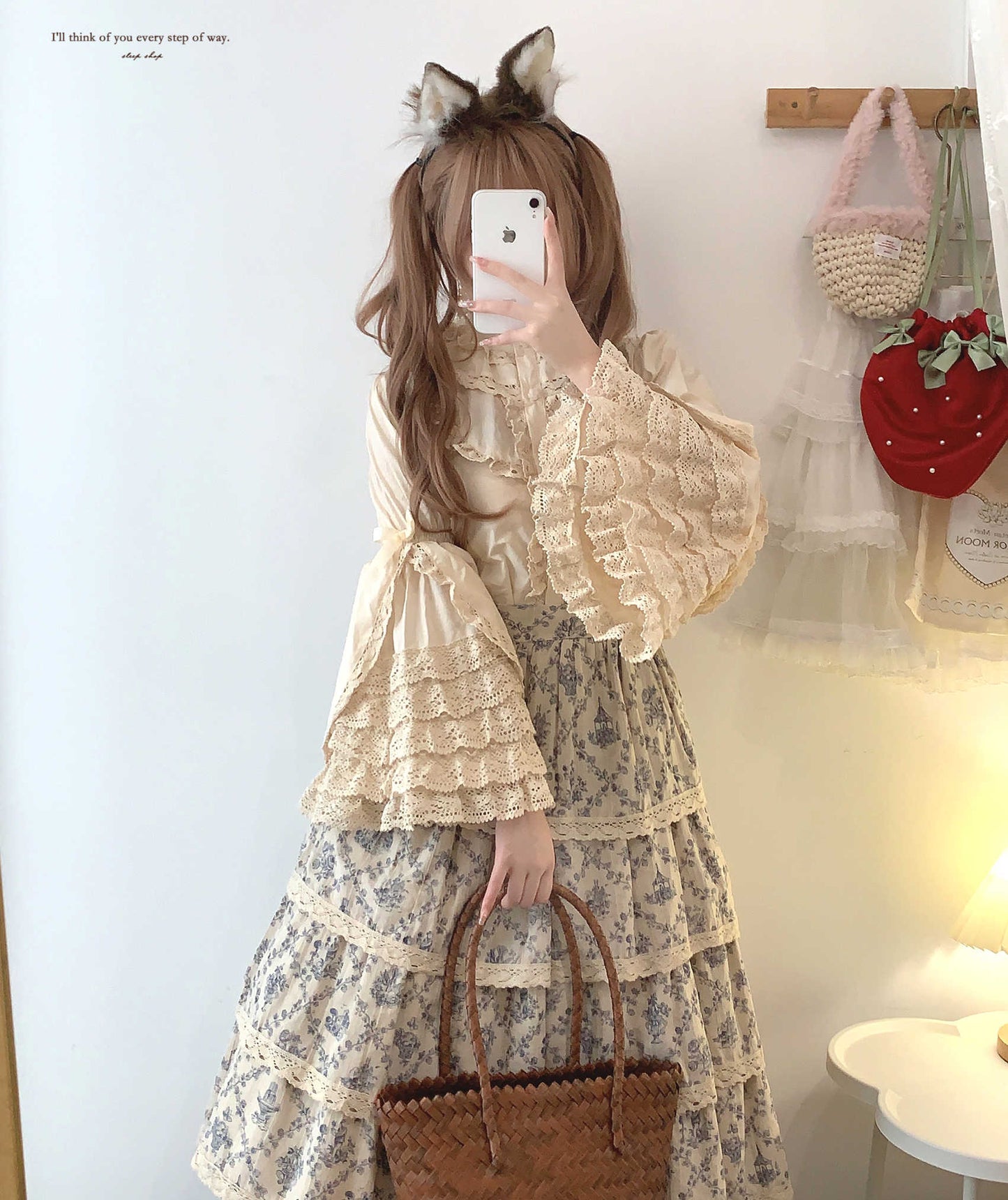 Lace Vintage Cotton Layered Ruffled Shirt