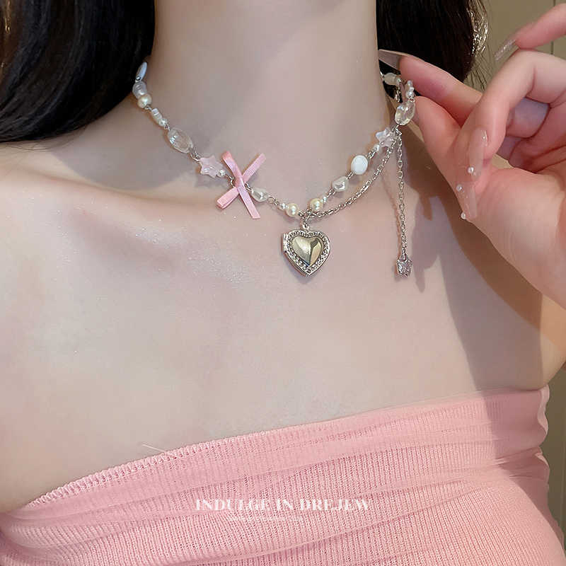 Coquette Balletcore Love Pearl Necklace