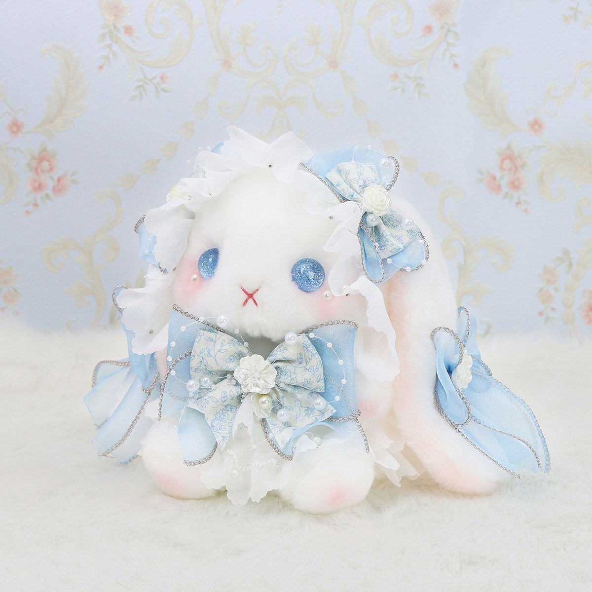 baby blue lolita plush rabbit bag