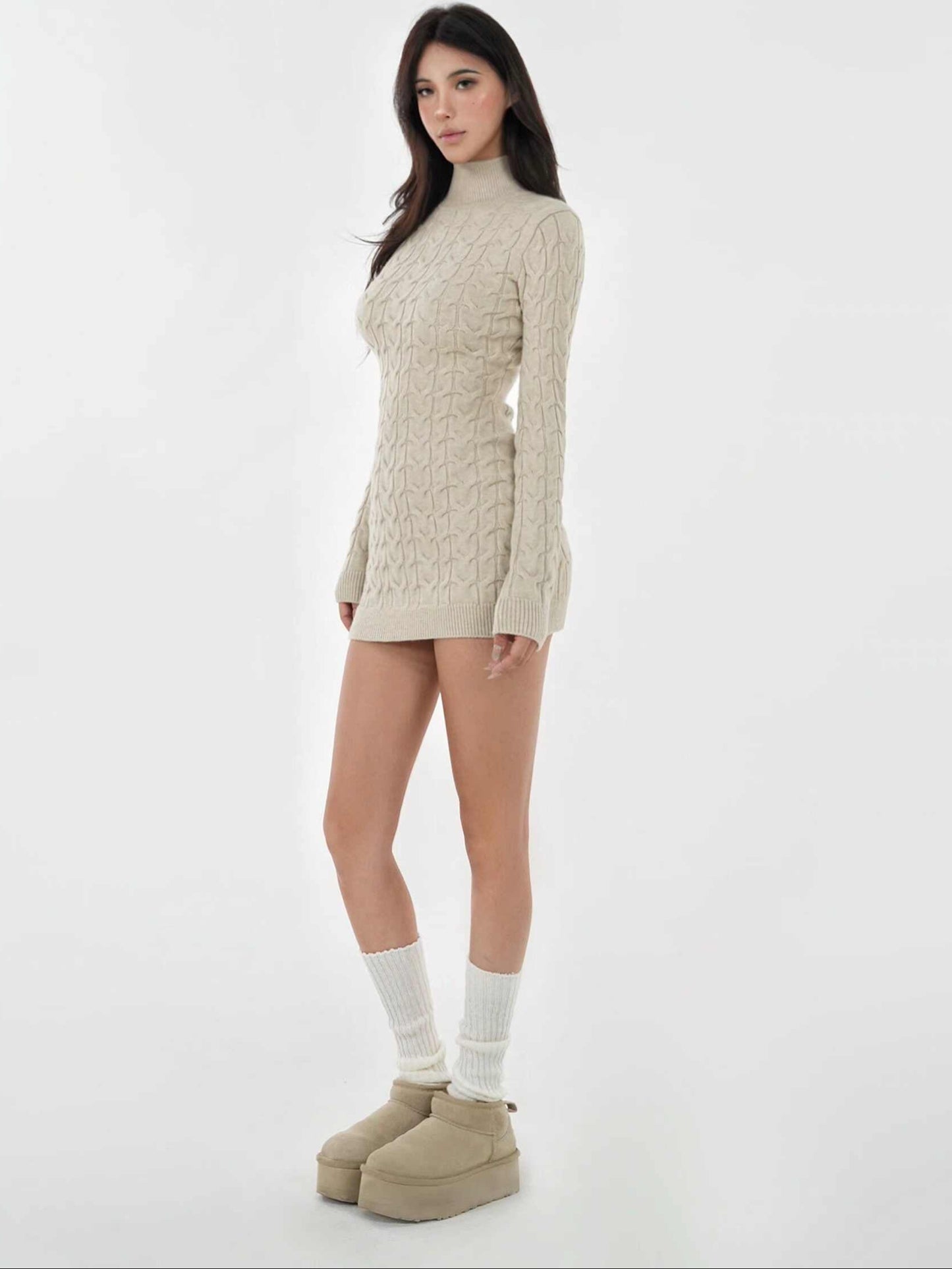 Soft Girl Backless Sweater Dress