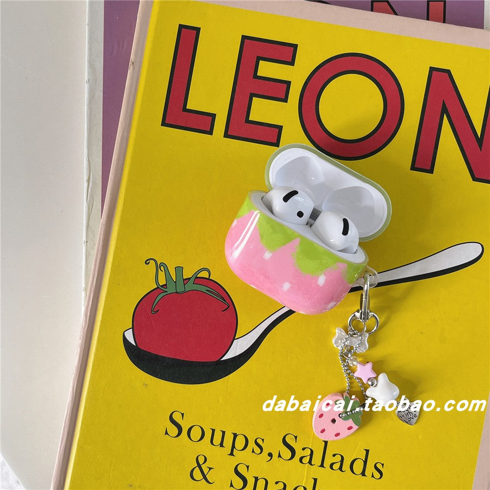 pink strawberry kawaii airpods case