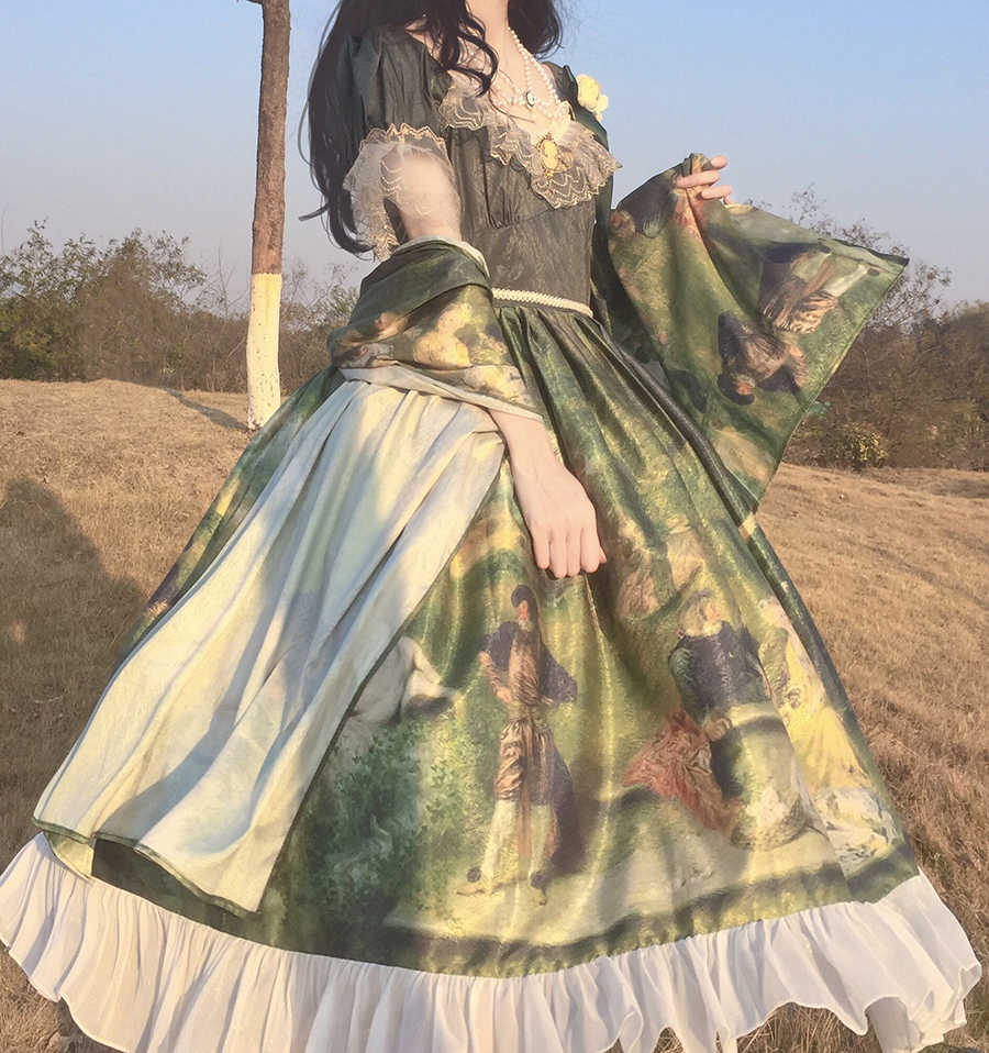 Forest Oil Painting Lolita Dress