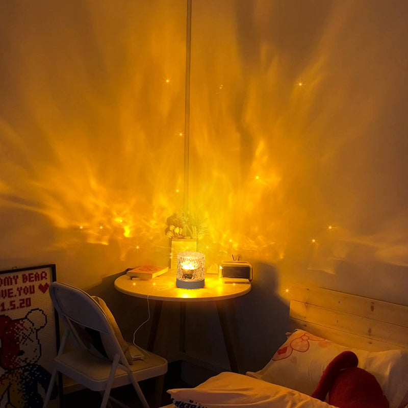 Rotating water pattern night light