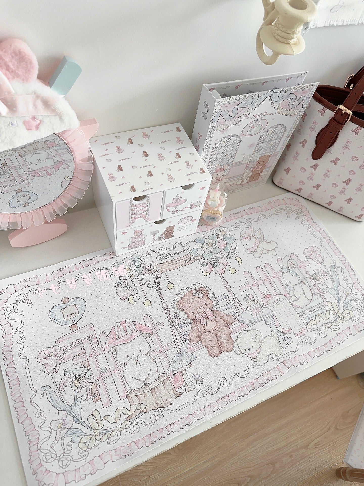 Girl's Dream Strawberry Tea Party Table Mat