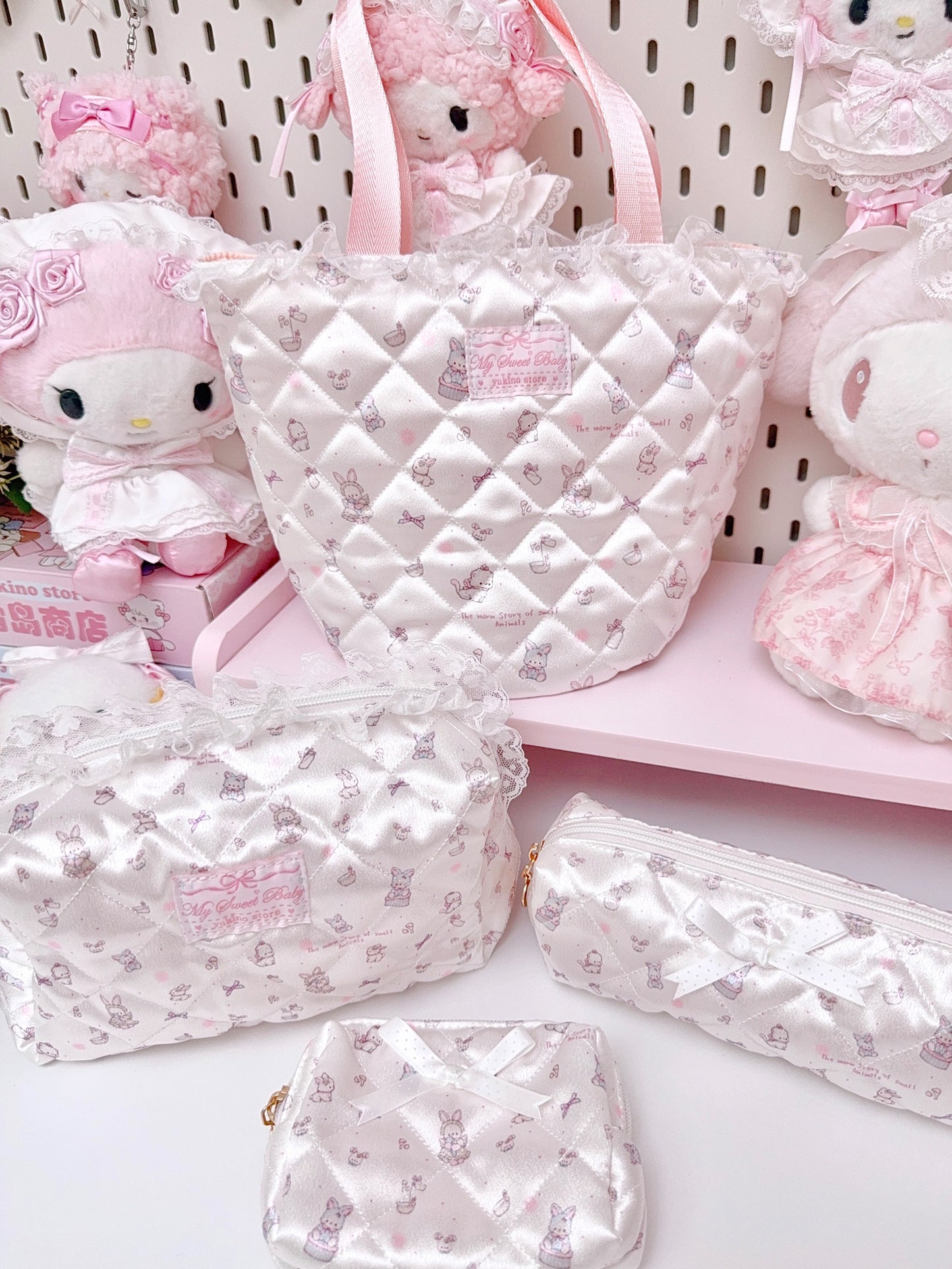 girly cute pink storage cosmetic bag