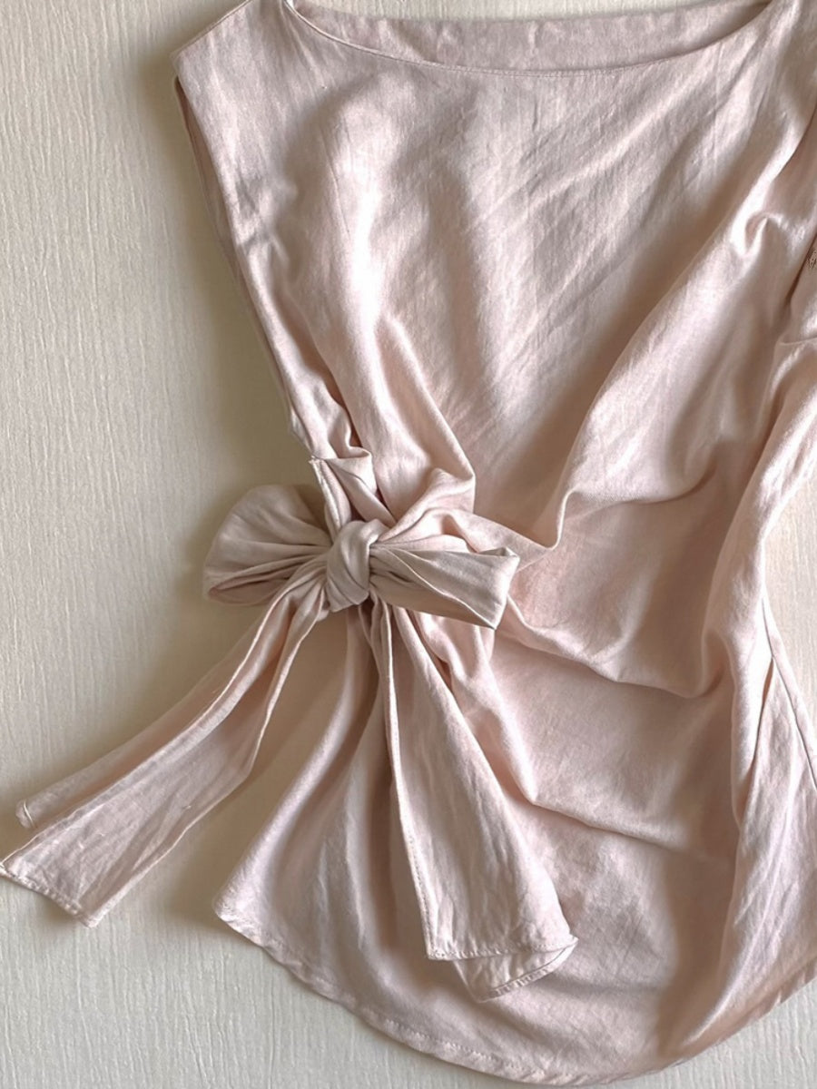 sleeveless retro coquette bow shirt