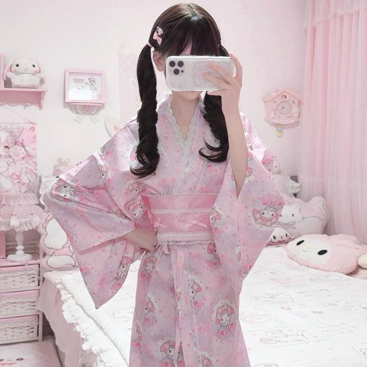 kawaii pink yukata bathrobe