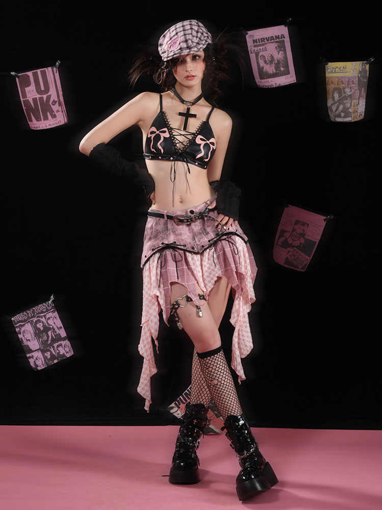 Bows Punk Leather Bra