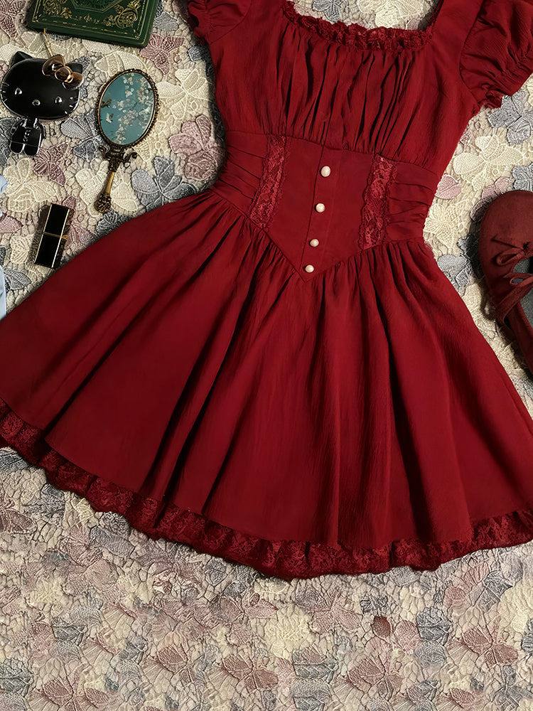 retro corset red dress