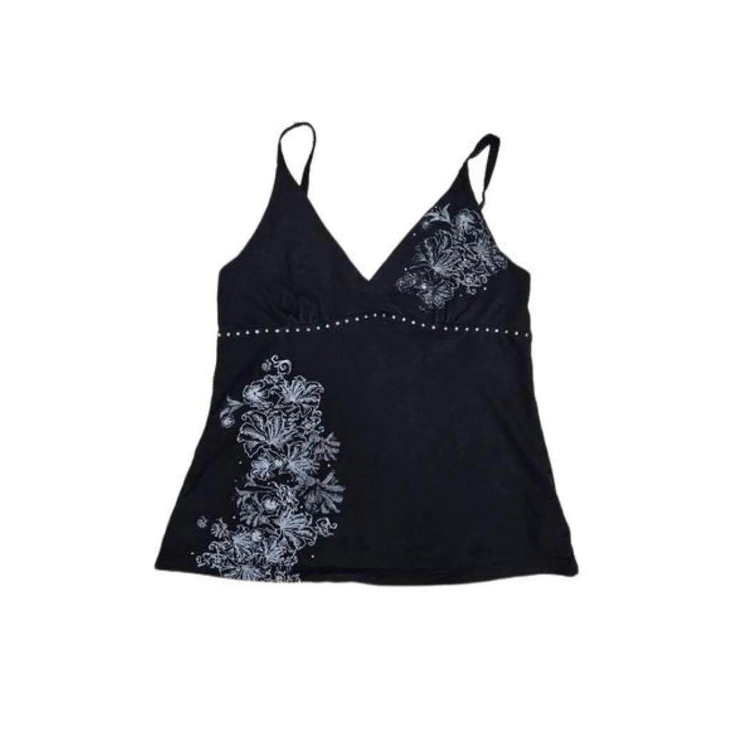 Black Vintage Print Camisole