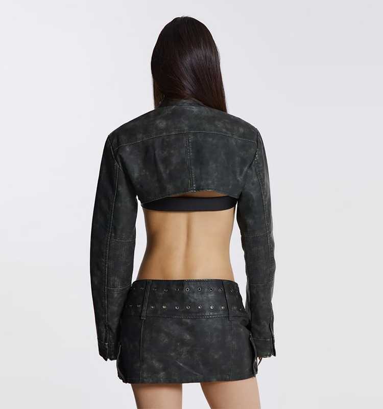 Baddie Heavy Leather Mini Skirt