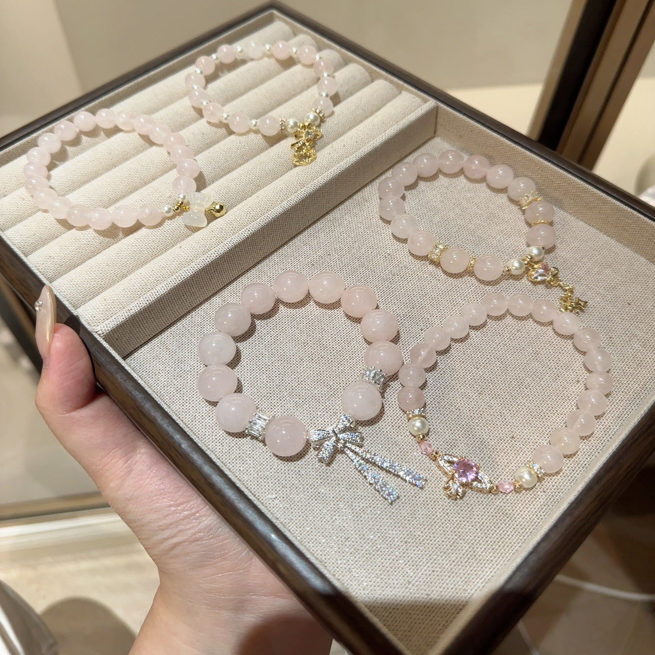 pink quartz kawaii bracelet