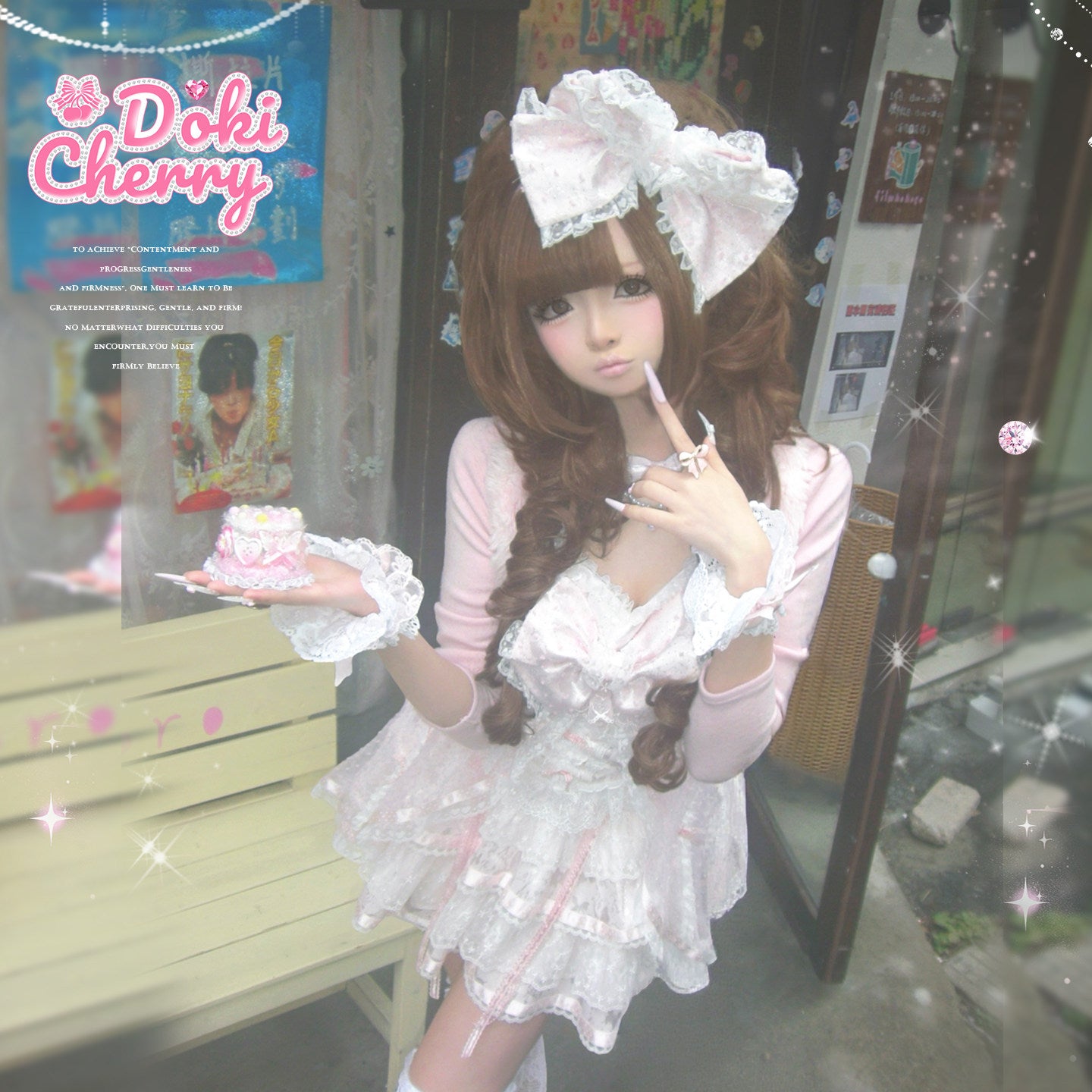 kawaii pink lace y2k suit