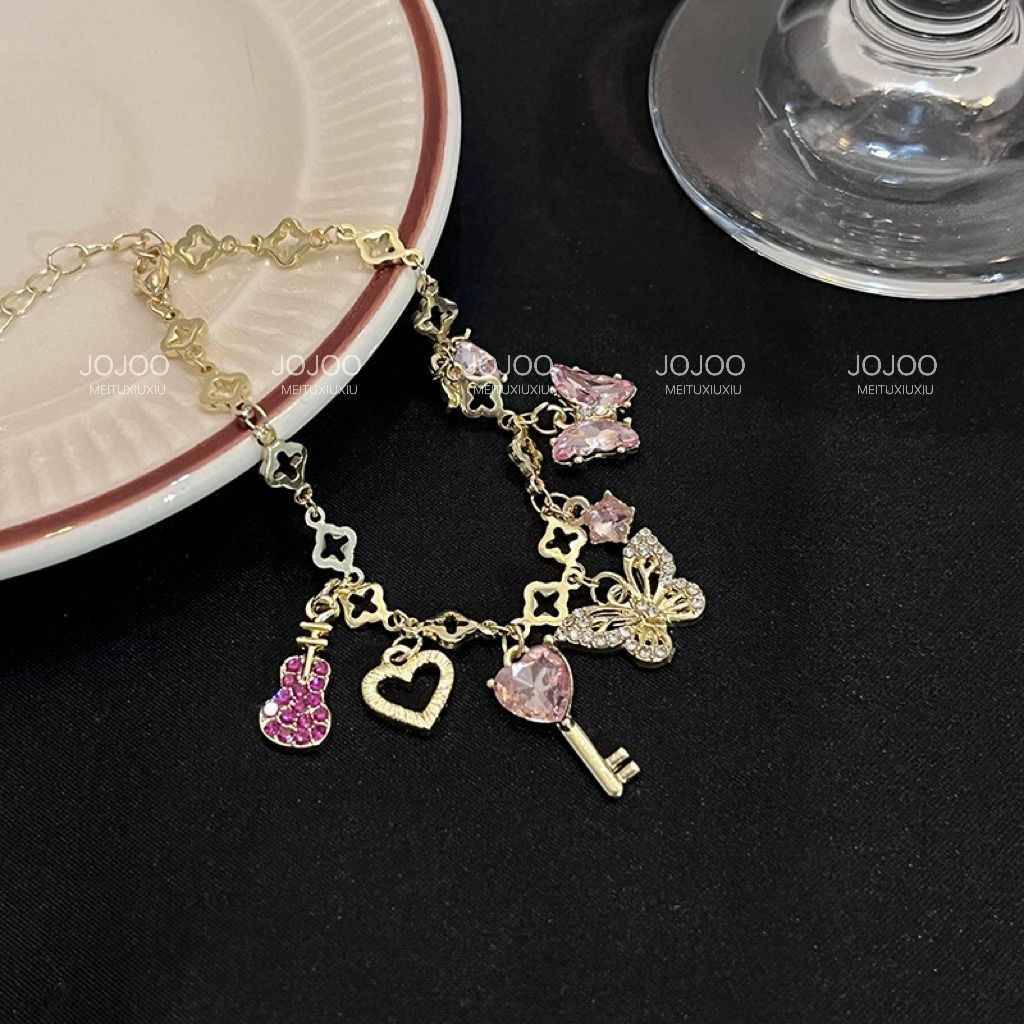 Pink Butterfly Zircon Bracelet