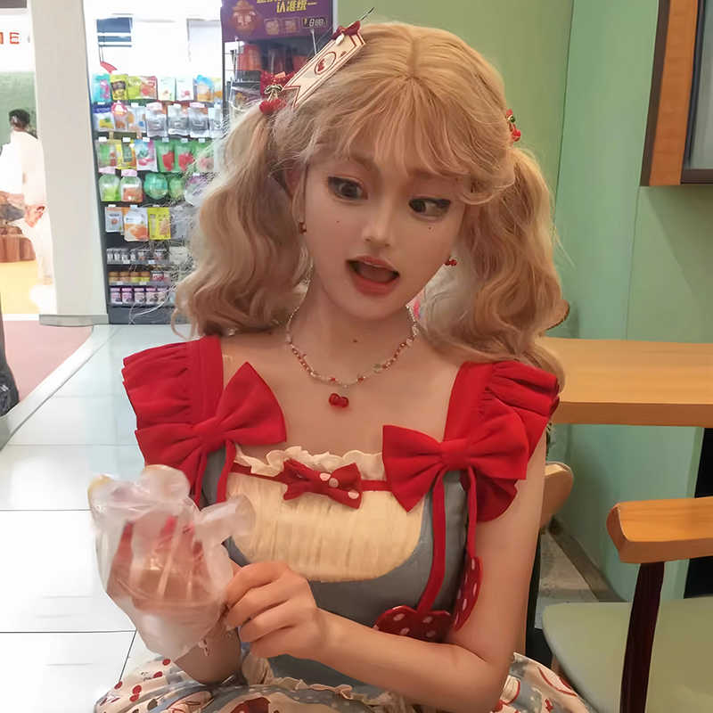 Doll Platinum Curly Long Wig