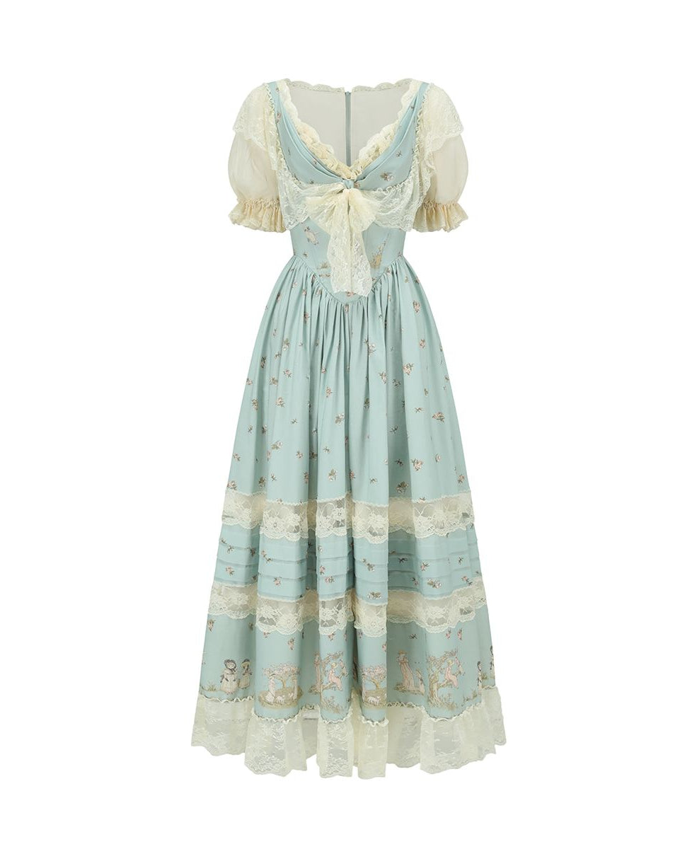 Forest Elf Pastoral Lace Fairy Dress