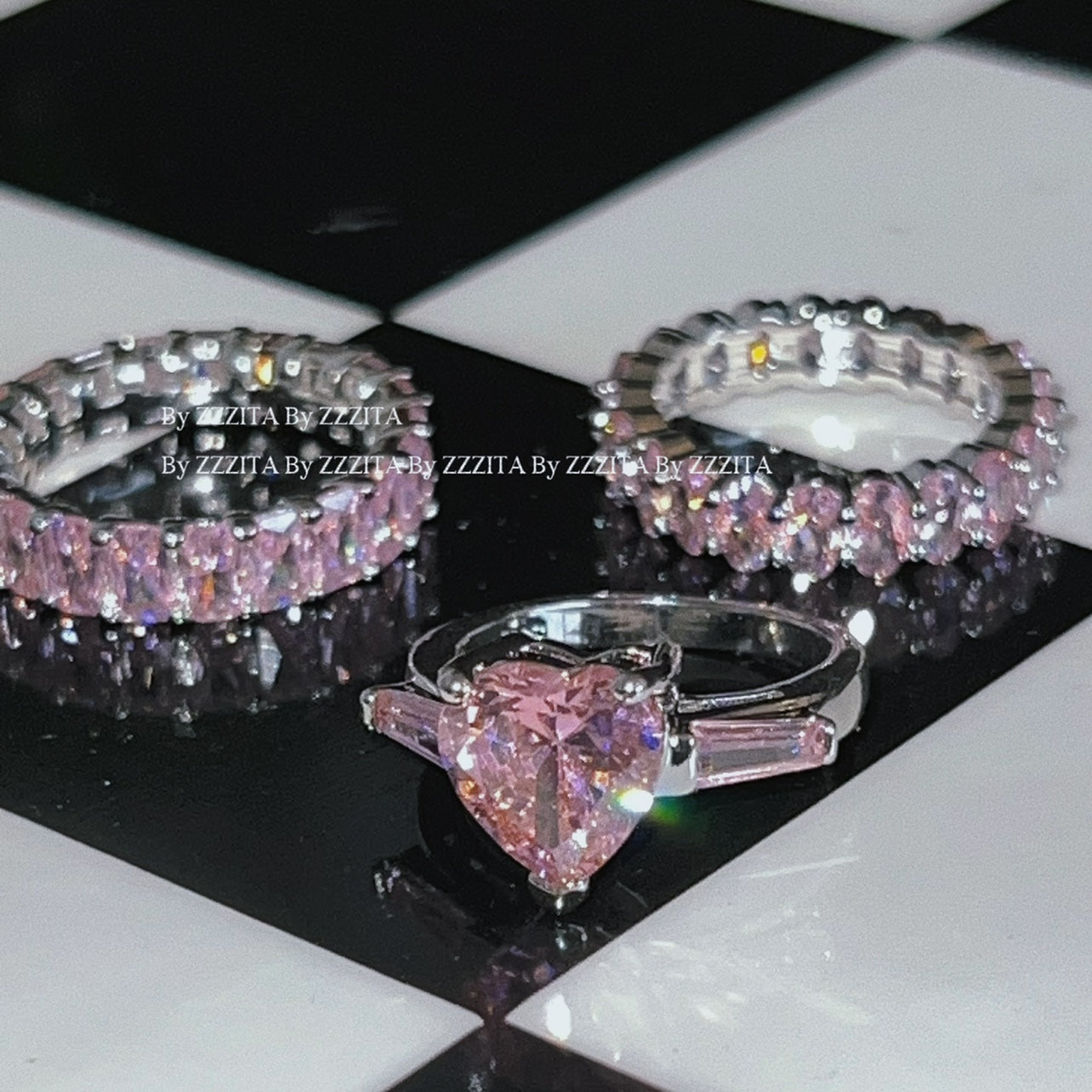 princess pink diamond kawaii ring