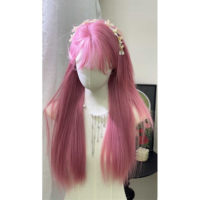 Pink JK Long Straight Wig