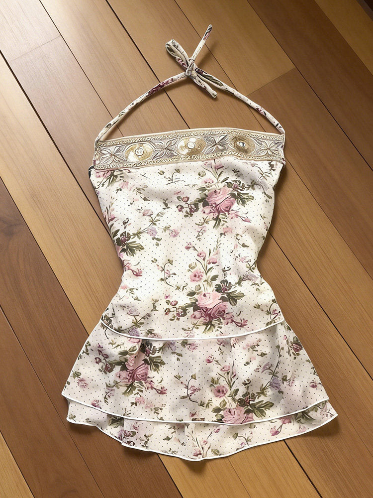 vintage floral halter top